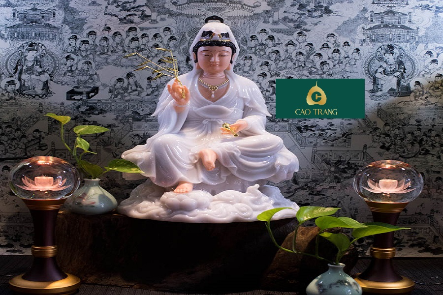 Tượng Quan Âm Tự Tại Bằng Đá